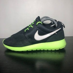 Nike Roshe Run Suede Shoes GS 7Y / Womens Size 8.5 Sneakers Black Green